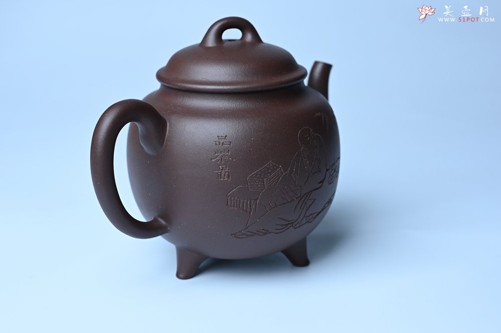 紫砂壶图片：美壶特惠 优质紫泥精致三足鼎壶 品茶论道 - 宜兴紫砂壶网