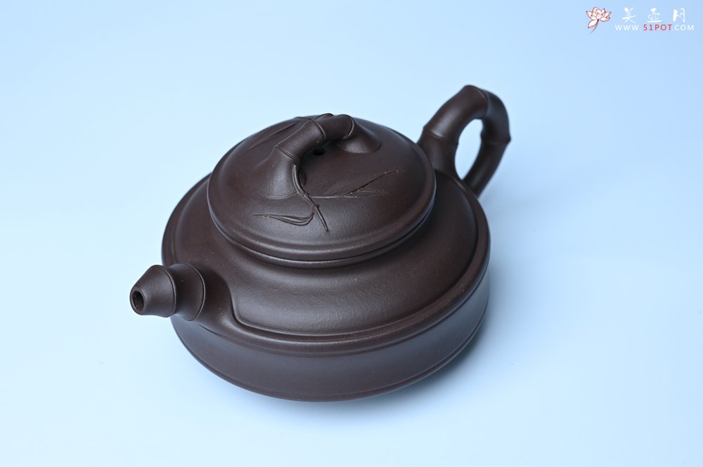 紫砂壶图片：美壶特惠 优质老紫泥双线竹鼓二式 养后特润 - 宜兴紫砂壶网