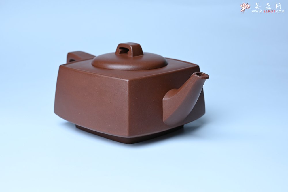 紫砂壶图片：实力派张海艳全手工精工砂四方壶 做工一流 - 宜兴紫砂壶网