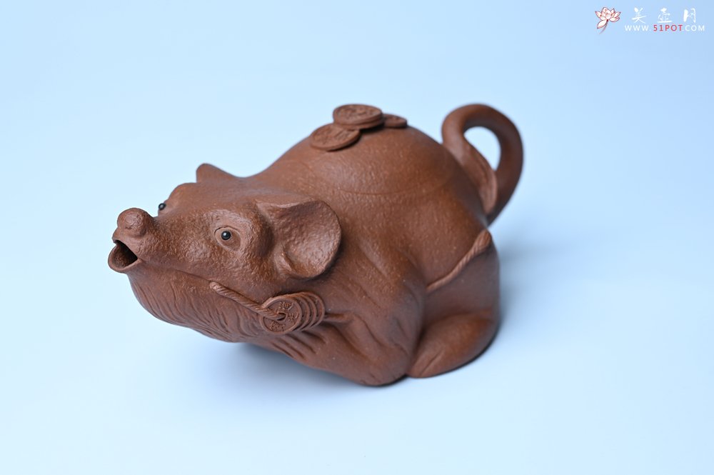 紫砂壶图片：美壶特惠 优质降坡泥鼠你有钱壶壶 茶人醉爱 - 宜兴紫砂壶网