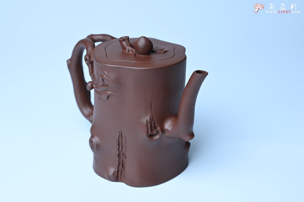 紫砂壶图片：潜力股赵老师 全手工秀雅桃桩 肌理自然生动 - 宜兴紫砂壶网