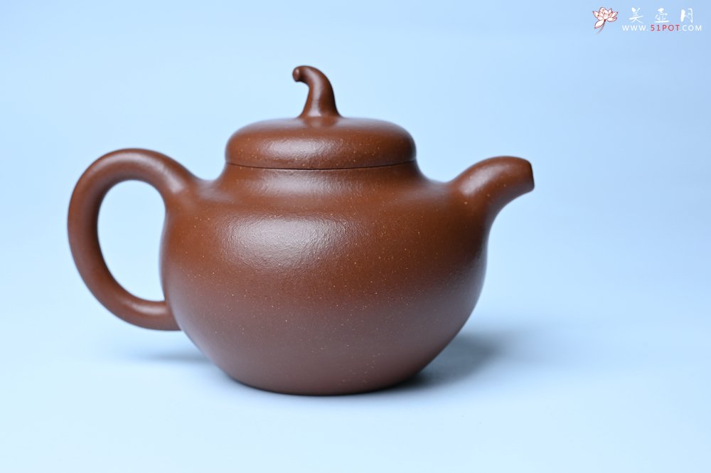 紫砂壶图片：潜力股周小培老师 油润降坡泥全手工茄瓜壶 - 宜兴紫砂壶网
