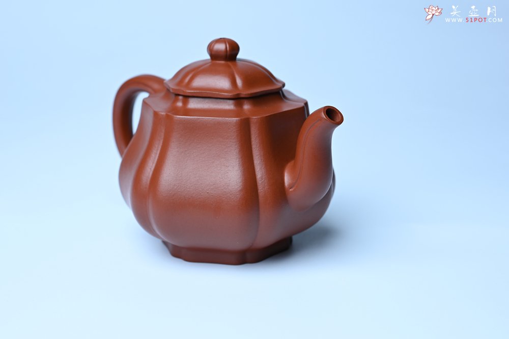 紫砂壶图片：美壶特惠 老朱泥高菱壶 茶人醉爱 - 宜兴紫砂壶网