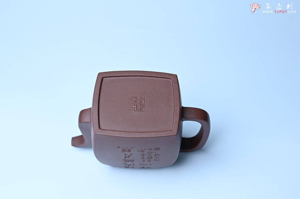 紫砂壶图片：全手工精致汉方壶 清池皓月照禅心 禅意浓浓 - 宜兴紫砂壶网