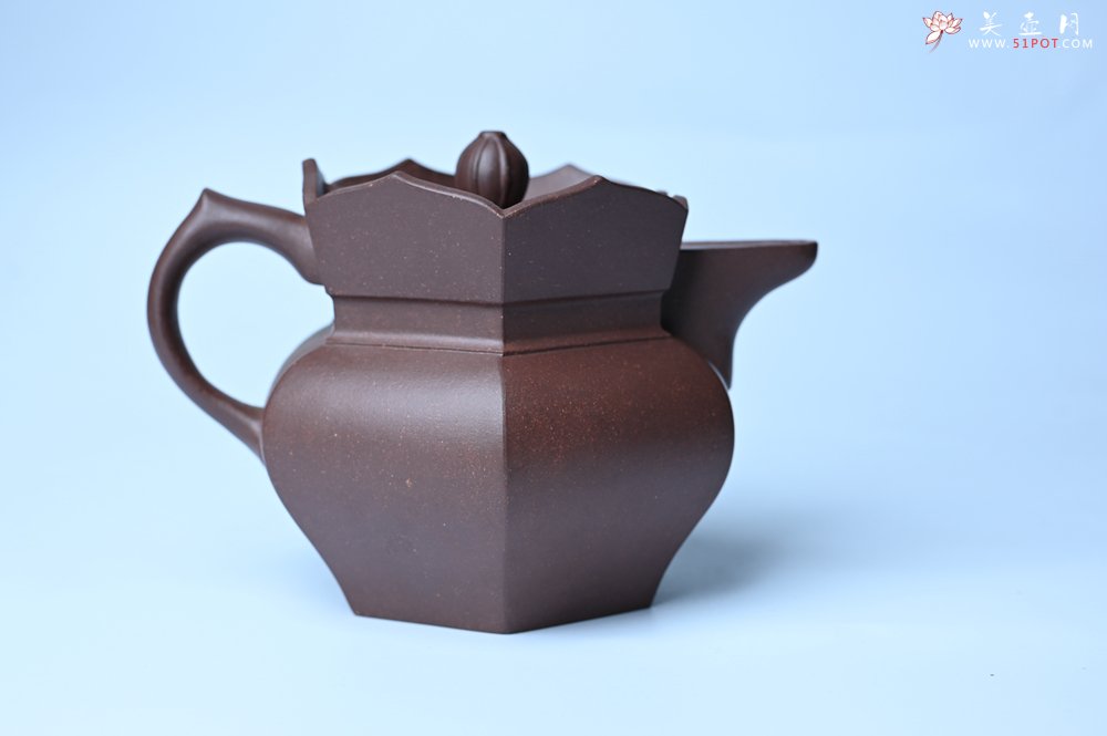 紫砂壶图片：摹古时大彬 优质调砂老紫泥全手工镶片僧帽壶 难度大 古韵悠悠 愈养迷人 - 宜兴紫砂壶网