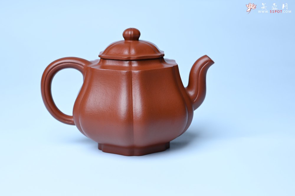 紫砂壶图片：美壶特惠 老朱泥高菱壶 茶人醉爱 - 宜兴紫砂壶网