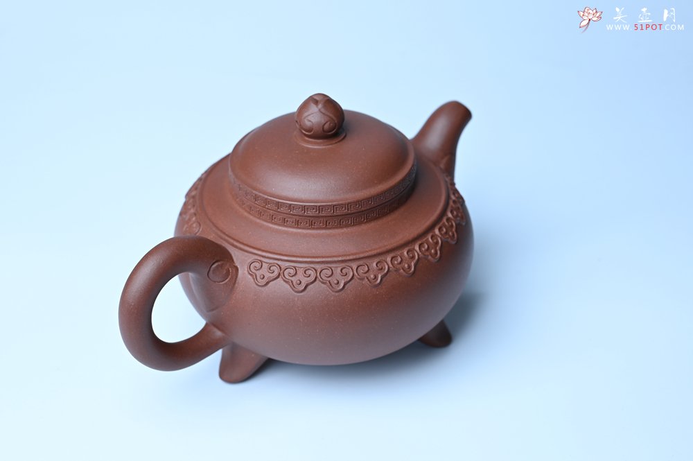 紫砂壶图片：美壶特惠 精致特好底曹青云肩如意壶 - 宜兴紫砂壶网