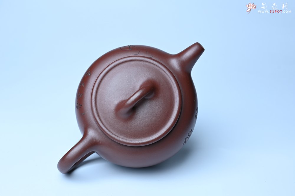 紫砂壶图片：潜力股周小培老师 4号井深井红皮龙 全手工过桥井栏壶 装饰人物特文气 - 宜兴紫砂壶网