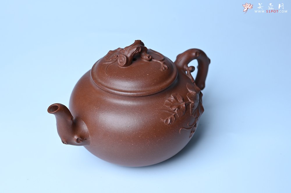 紫砂壶图片：美壶特惠 精品多子多福紫砂壶 帖叶生动细腻 送礼佳品 - 宜兴紫砂壶网