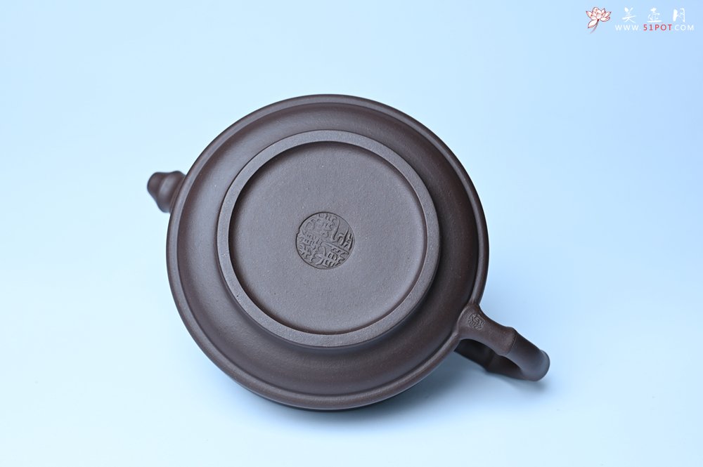 紫砂壶图片：美壶特惠 优质老紫泥双线竹鼓二式 养后特润 - 宜兴紫砂壶网