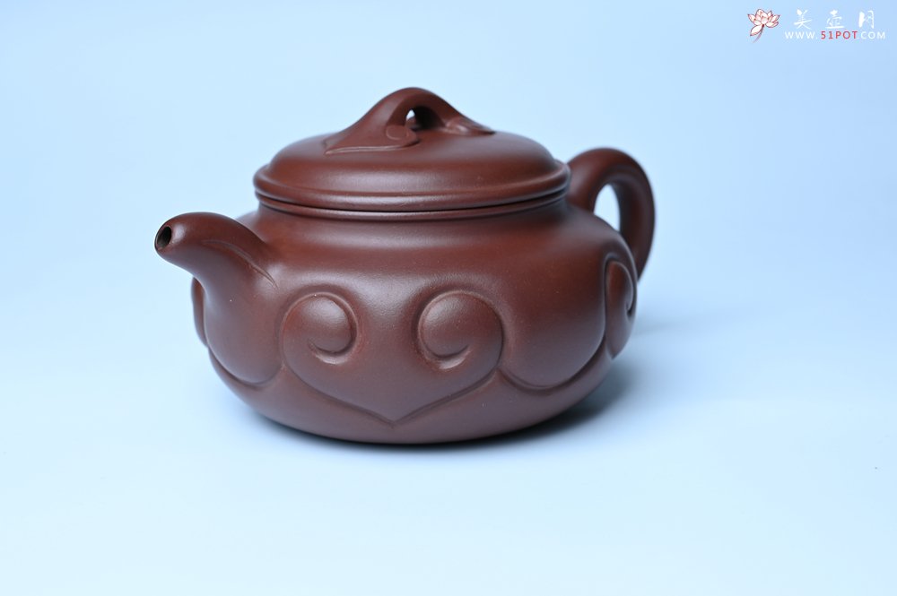 紫砂壶图片：美壶特惠 精致紫泥仿古如意壶 茶人醉爱 - 宜兴紫砂壶网