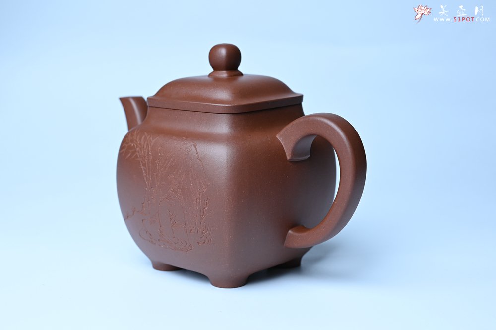 紫砂壶图片：实力派张海艳全手工油润底曹青重器鸣远四方 气势磅礴 用心之作 装饰人物特文气 - 宜兴紫砂壶网