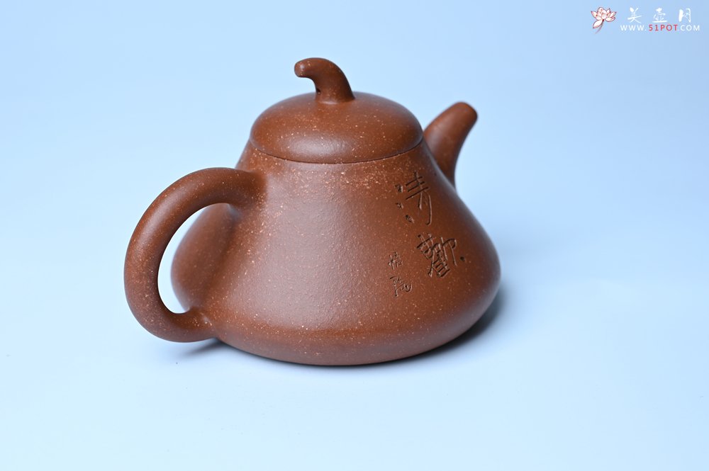 紫砂壶图片：美壶特惠 潜力股王老师 全手工拍打成型茄瓢壶 装饰枯枝鸟 特文气 - 宜兴紫砂壶网