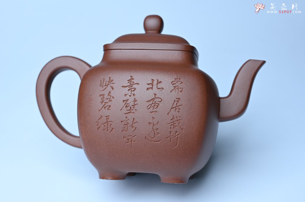 紫砂壶图片：实力派张海艳全手工油润底曹青重器鸣远四方 气势磅礴 用心之作 装饰人物特文气 - 宜兴紫砂壶网