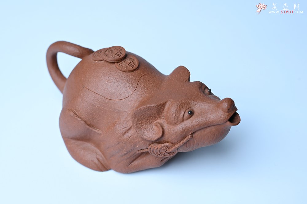 紫砂壶图片：美壶特惠 优质降坡泥鼠你有钱壶壶 茶人醉爱 - 宜兴紫砂壶网