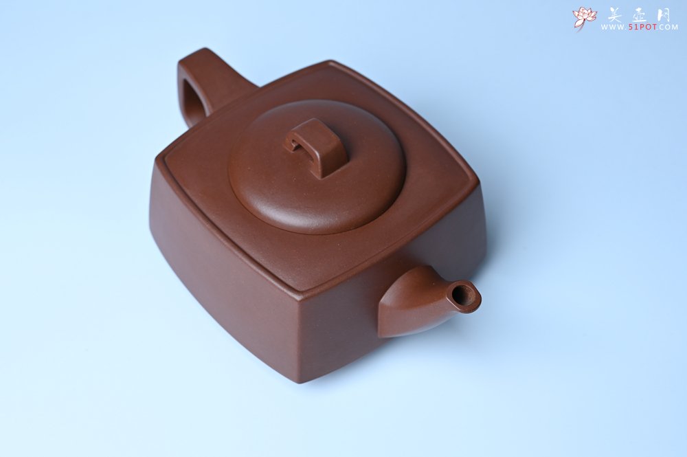 紫砂壶图片：实力派张海艳全手工精工砂四方壶 做工一流 - 宜兴紫砂壶网