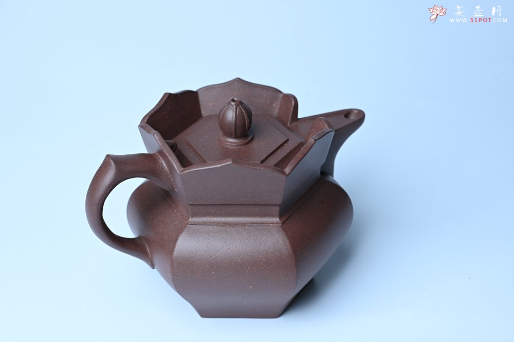 紫砂壶图片：摹古时大彬 优质调砂老紫泥全手工镶片僧帽壶 难度大 古韵悠悠 愈养迷人 - 宜兴紫砂壶网