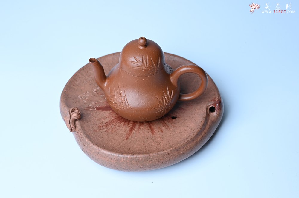 紫砂壶图片：美器特惠 朱自立工作室精品寿桃干泡台 直径大约15cm - 宜兴紫砂壶网