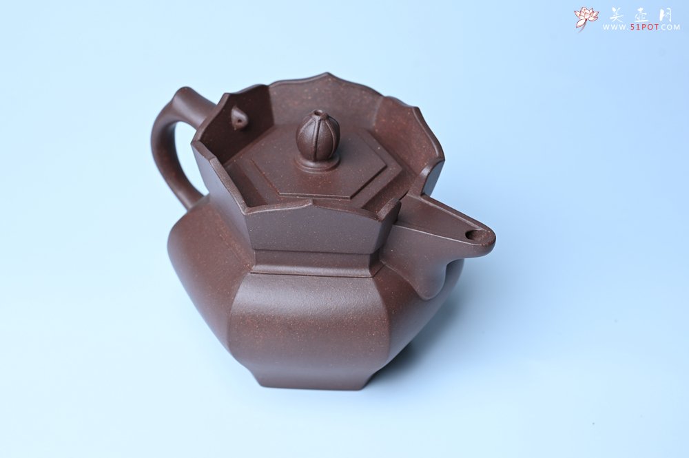 紫砂壶图片：摹古时大彬 优质调砂老紫泥全手工镶片僧帽壶 难度大 古韵悠悠 愈养迷人 - 宜兴紫砂壶网