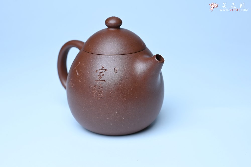 紫砂壶图片：美壶特惠 特好底槽青龙蛋壶 装饰兰草特文气 - 宜兴紫砂壶网