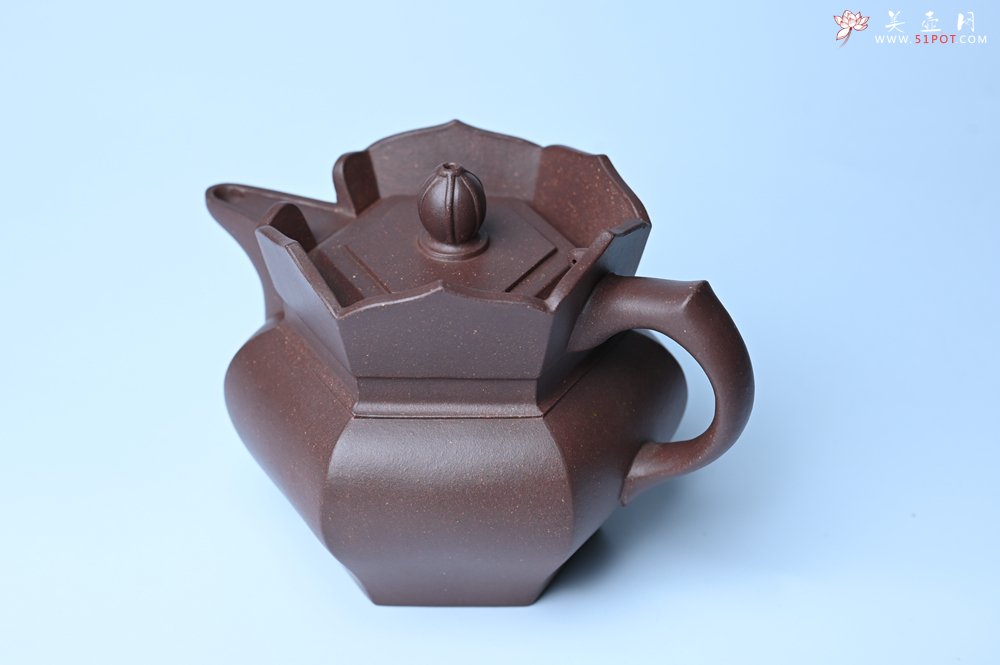 紫砂壶图片：摹古时大彬 优质调砂老紫泥全手工镶片僧帽壶 难度大 古韵悠悠 愈养迷人 - 宜兴紫砂壶网