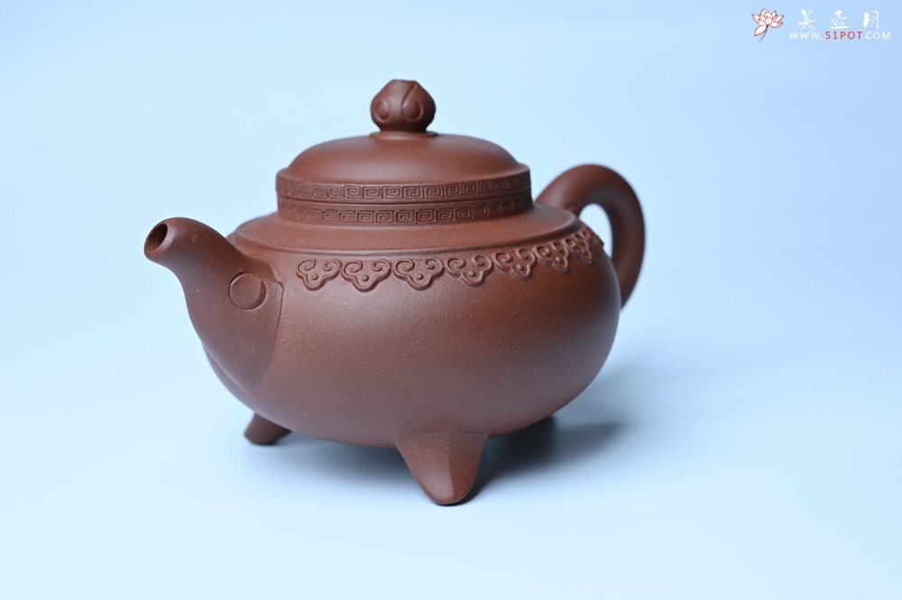 紫砂壶图片：美壶特惠 精致特好底曹青云肩如意壶 - 宜兴紫砂壶网