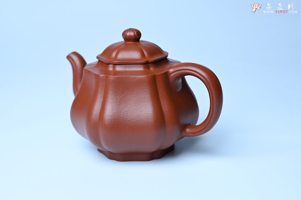 紫砂壶图片：美壶特惠 老朱泥高菱壶 茶人醉爱 - 宜兴紫砂壶网