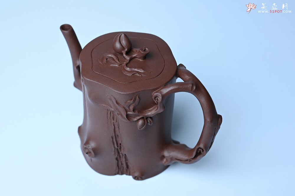 紫砂壶图片：潜力股赵老师 全手工秀雅桃桩 肌理自然生动 - 宜兴紫砂壶网