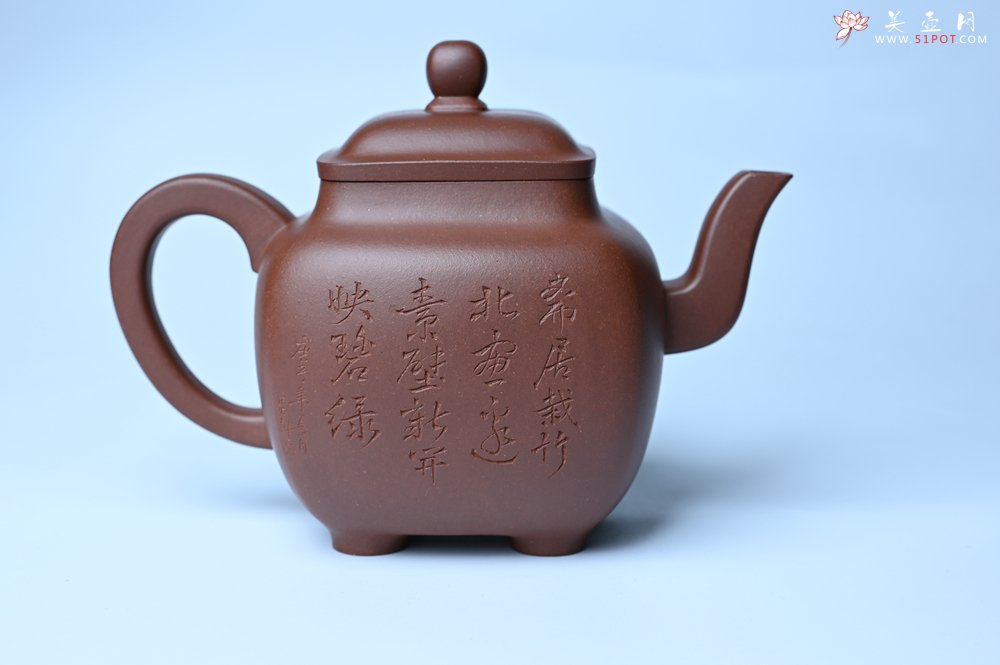 紫砂壶图片：实力派张海艳全手工油润底曹青重器鸣远四方 气势磅礴 用心之作 装饰人物特文气 - 宜兴紫砂壶网