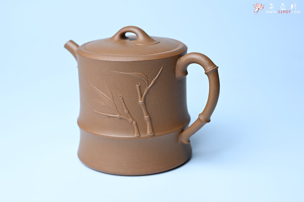 紫砂壶图片：美壶特惠 精工黄金段泥竹段 挺拔秀雅 茶人醉爱 - 宜兴紫砂壶网