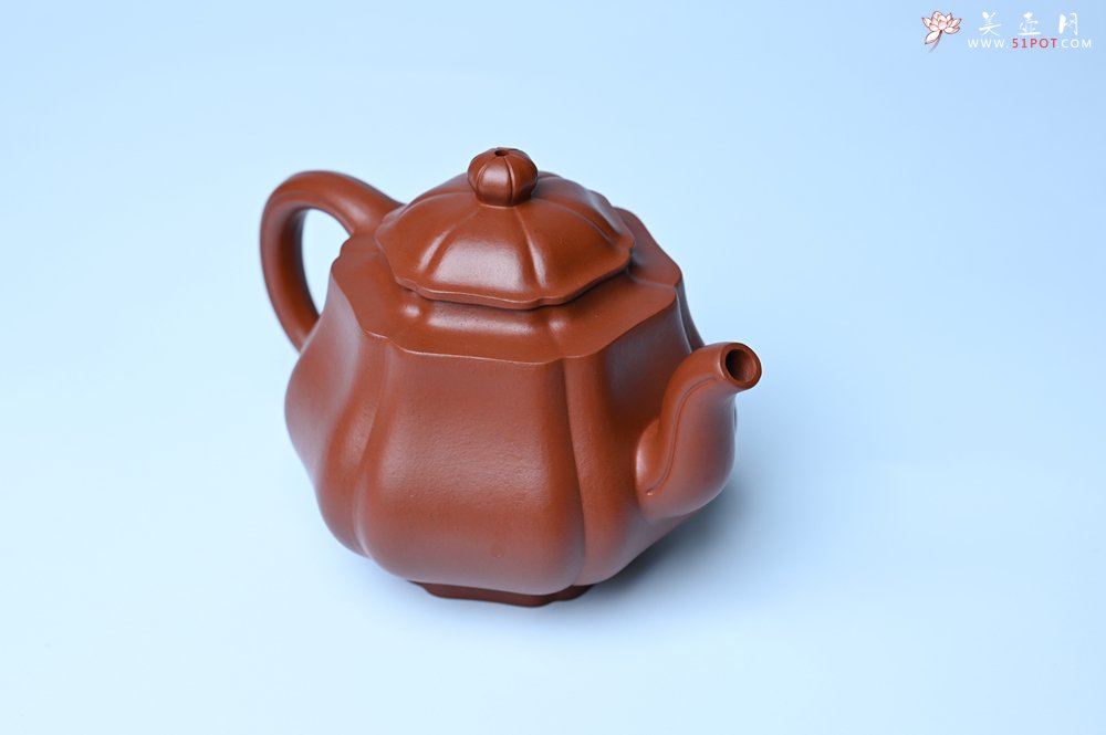 紫砂壶图片：美壶特惠 老朱泥高菱壶 茶人醉爱 - 宜兴紫砂壶网