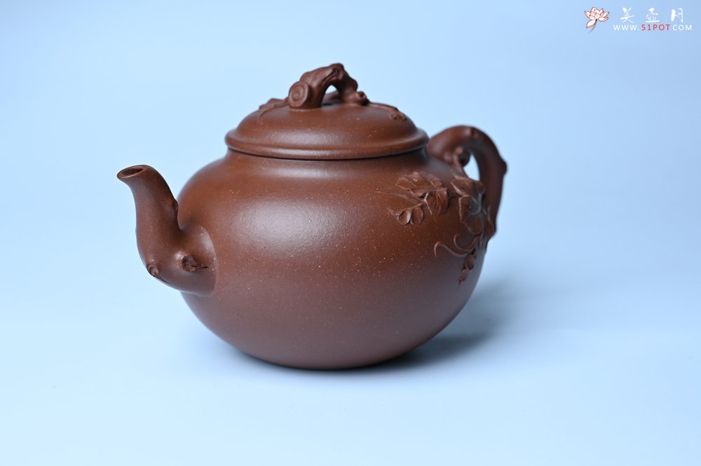 紫砂壶图片：美壶特惠 精品多子多福紫砂壶 帖叶生动细腻 送礼佳品 - 宜兴紫砂壶网