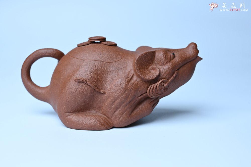紫砂壶图片：美壶特惠 优质降坡泥鼠你有钱壶壶 茶人醉爱 - 宜兴紫砂壶网