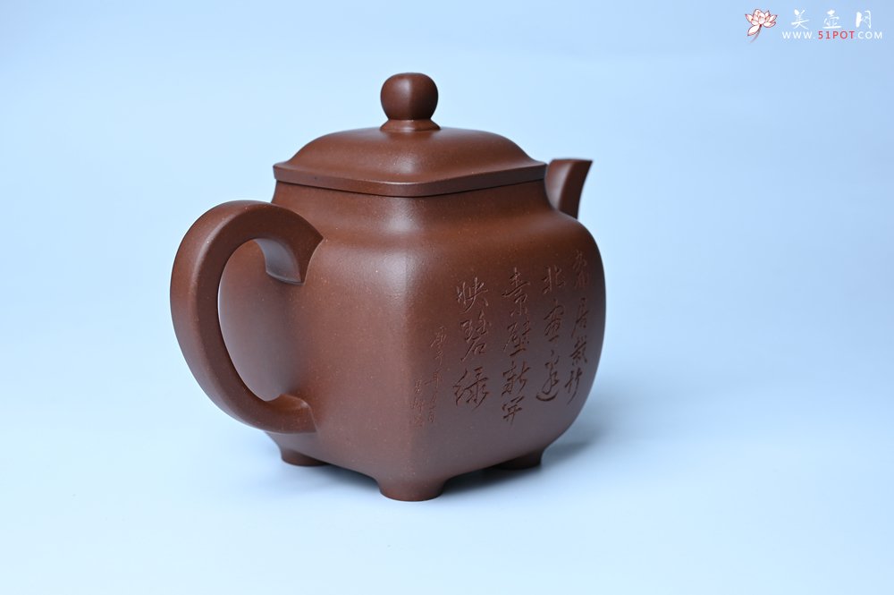 紫砂壶图片：实力派张海艳全手工油润底曹青重器鸣远四方 气势磅礴 用心之作 装饰人物特文气 - 宜兴紫砂壶网