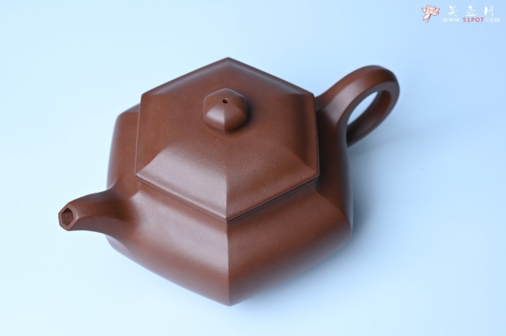 紫砂壶图片：实力派张海艳全手工精工六方仿古壶 气势磅礴 线面挺括平正 - 宜兴紫砂壶网