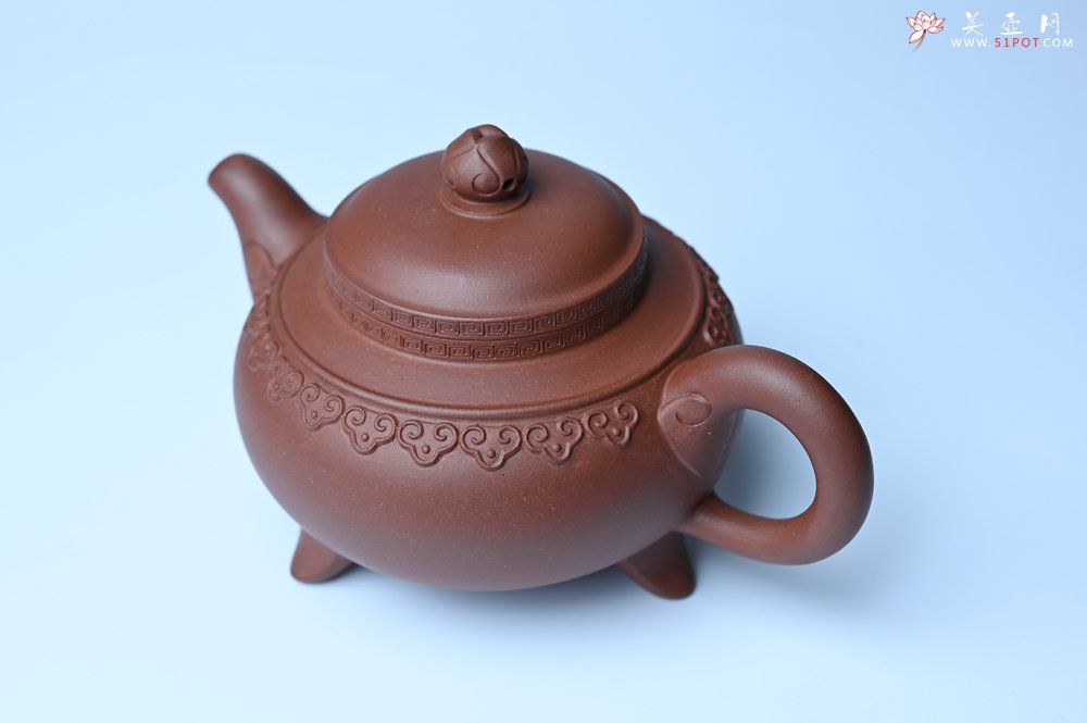 紫砂壶图片：美壶特惠 精致特好底曹青云肩如意壶 - 宜兴紫砂壶网