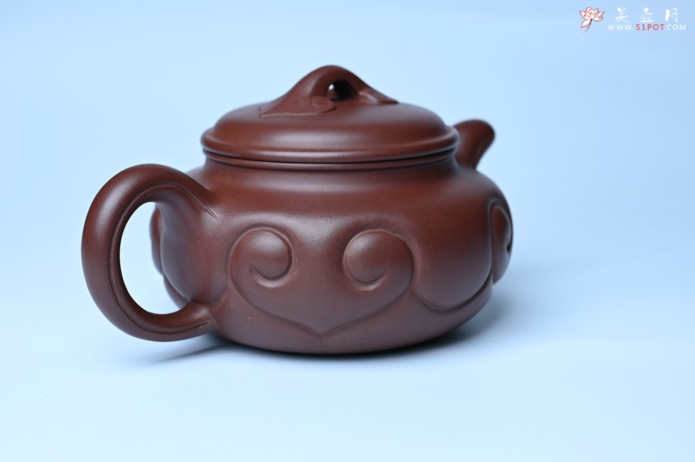 紫砂壶图片：美壶特惠 精致紫泥仿古如意壶 茶人醉爱 - 宜兴紫砂壶网