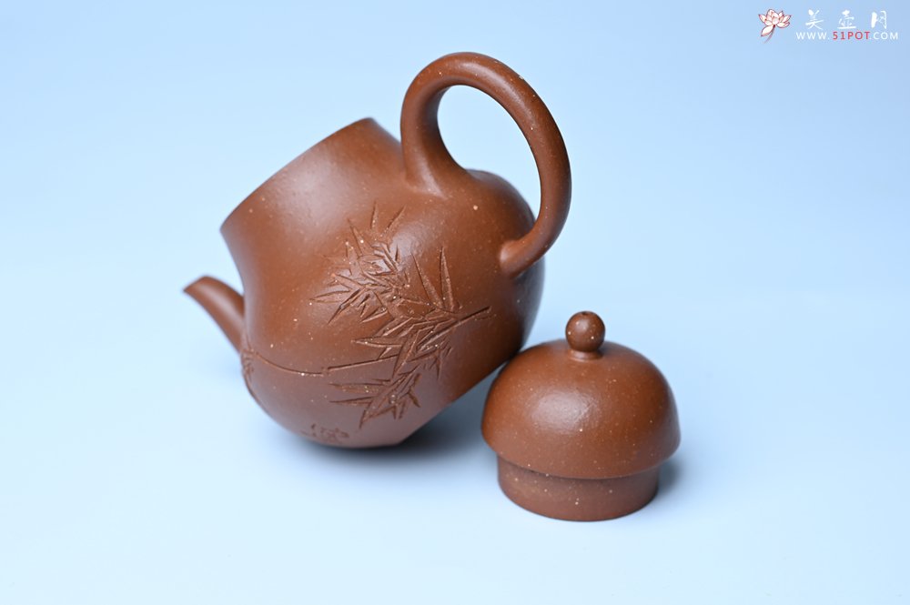 紫砂壶图片：美壶特惠 特好朱泥居不可无竹梨形壶 茶人醉爱 - 宜兴紫砂壶网
