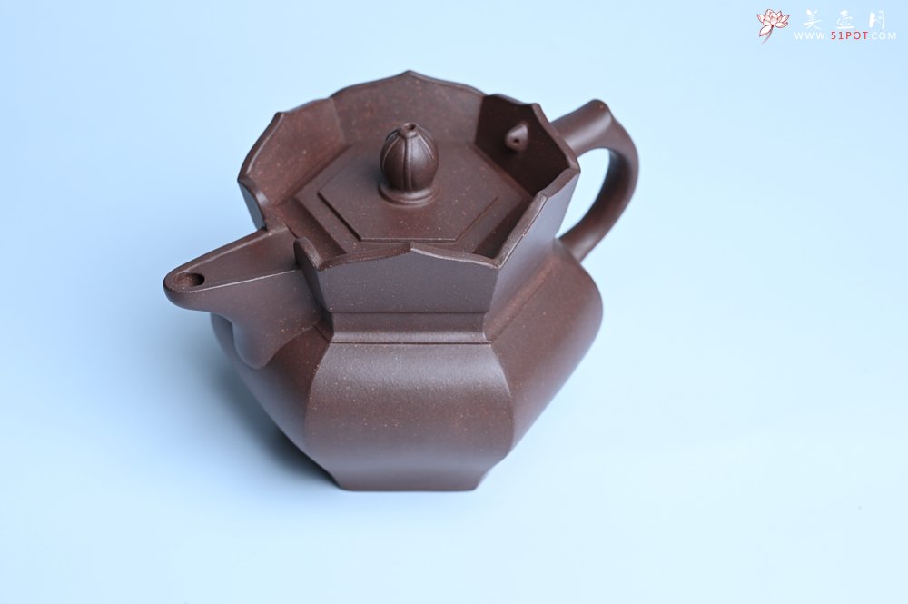 紫砂壶图片：摹古时大彬 优质调砂老紫泥全手工镶片僧帽壶 难度大 古韵悠悠 愈养迷人 - 宜兴紫砂壶网