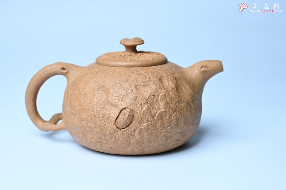 紫砂壶图片：潜力股赵老师实力演绎全手工老黄段泥灵芝游龙供春壶 游龙传福 不失为一把好壶 - 宜兴紫砂壶网