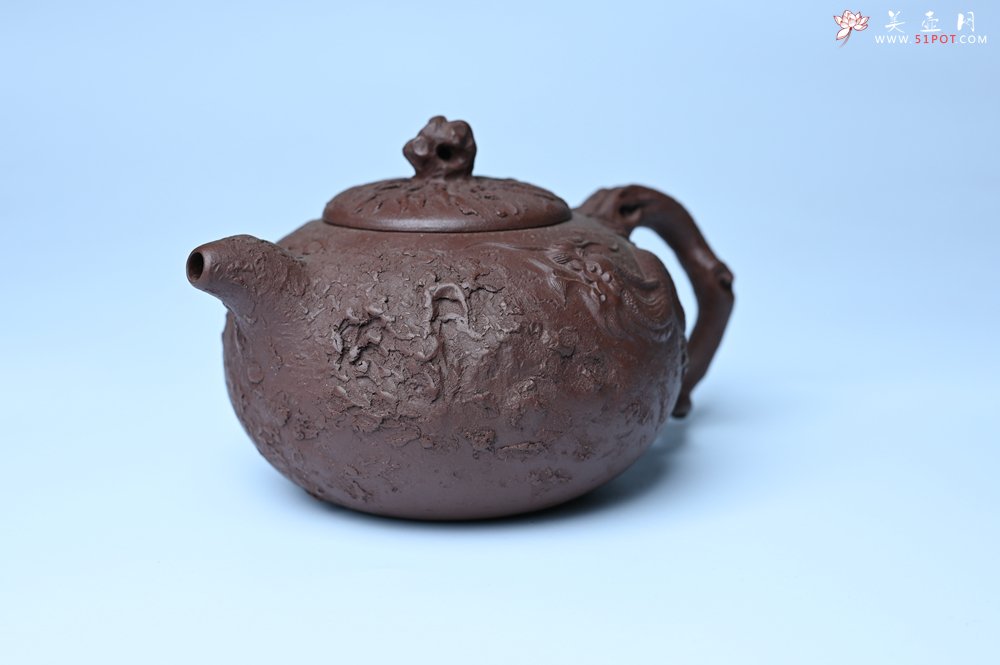 紫砂壶图片：潜力股赵老师实力演绎全手工龙供春壶 肌理细腻逼真 - 宜兴紫砂壶网