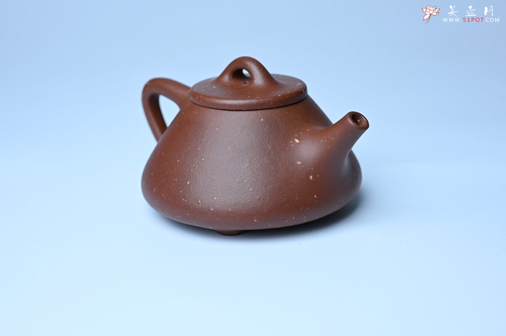 紫砂壶图片：美壶特惠 精致特好紫玉金砂子冶石瓢 做工和泥料不输千元作品 - 宜兴紫砂壶网