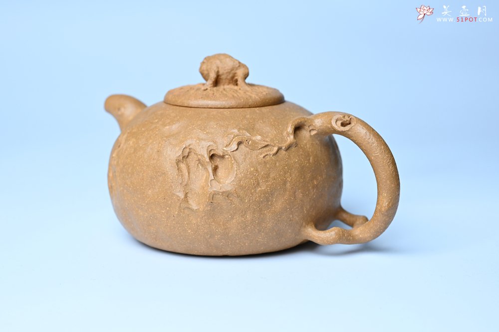 紫砂壶图片：潜力股赵老师实力演绎全手工老黄段泥金蟾供春壶 金蟾灵动 不失为一把好壶 - 宜兴紫砂壶网