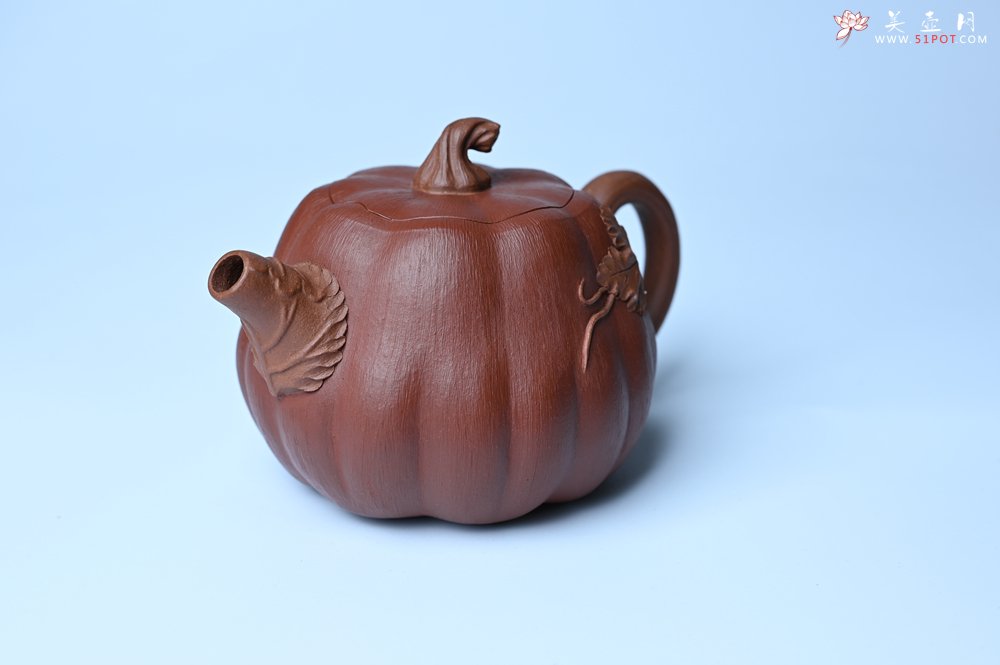 紫砂壶图片：美壶福利特惠 美壶专属定制 精致好料南瓜紫砂壶  肌理丰富生动 - 宜兴紫砂壶网