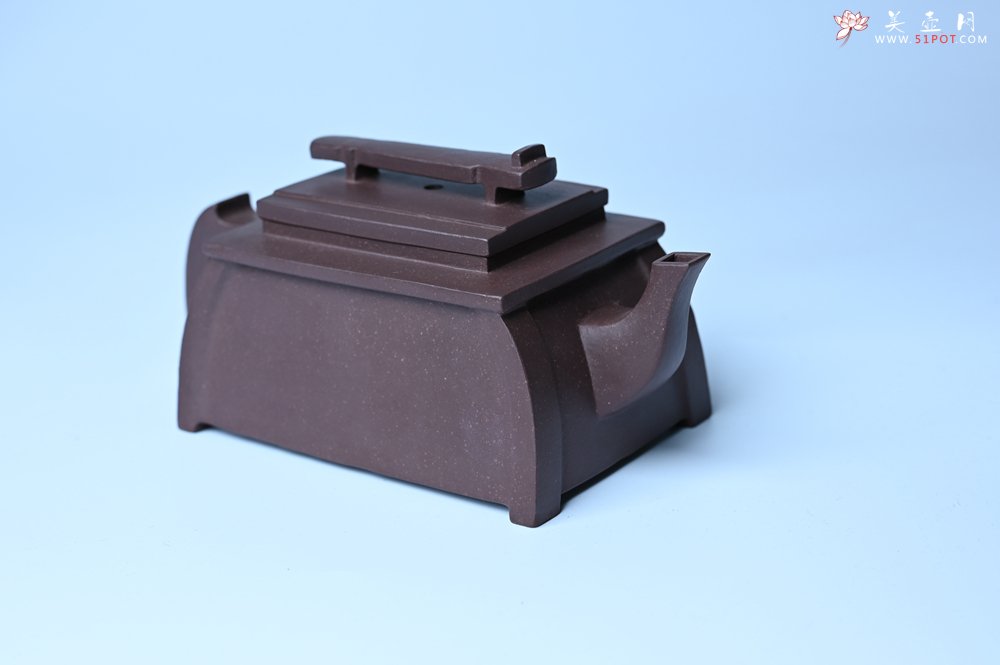 紫砂壶图片：美壶特惠 精致紫泥琴壶 难度大 茶人醉爱 - 宜兴紫砂壶网