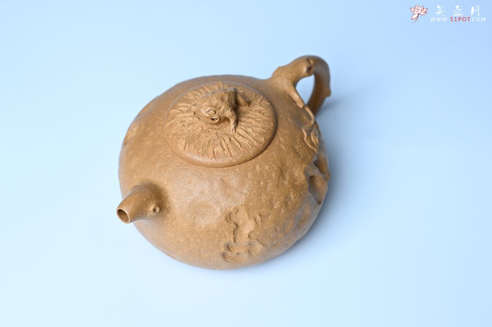 紫砂壶图片：潜力股赵老师实力演绎全手工老黄段泥金蟾供春壶 金蟾灵动 不失为一把好壶 - 宜兴紫砂壶网