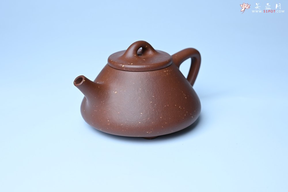 紫砂壶图片：美壶特惠 精致特好紫玉金砂子冶石瓢 做工和泥料不输千元作品 - 宜兴紫砂壶网