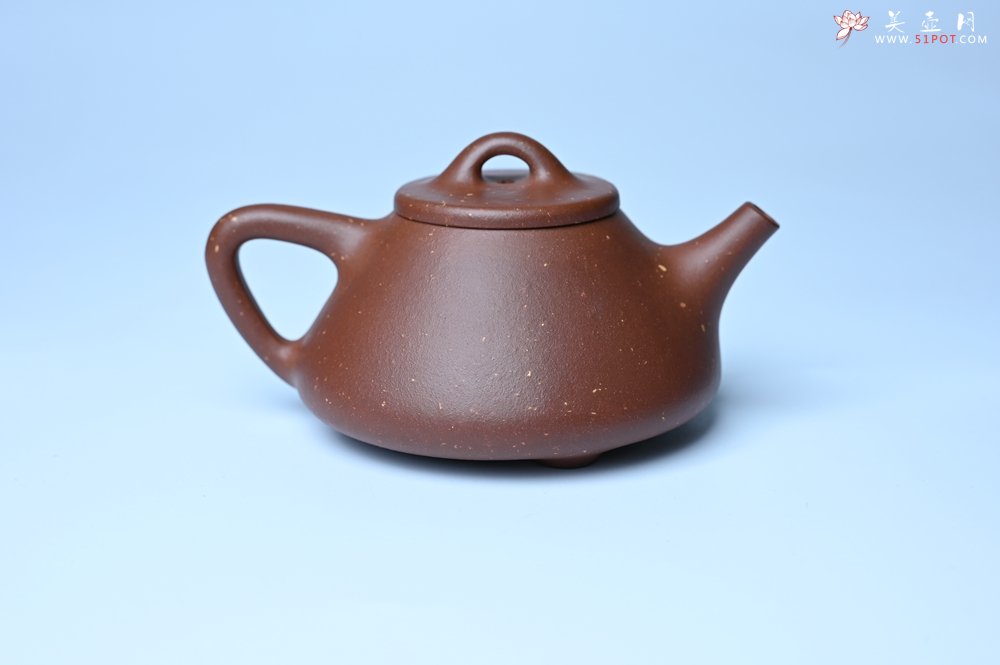 紫砂壶图片：美壶特惠 精致特好紫玉金砂子冶石瓢 做工和泥料不输千元作品 - 宜兴紫砂壶网