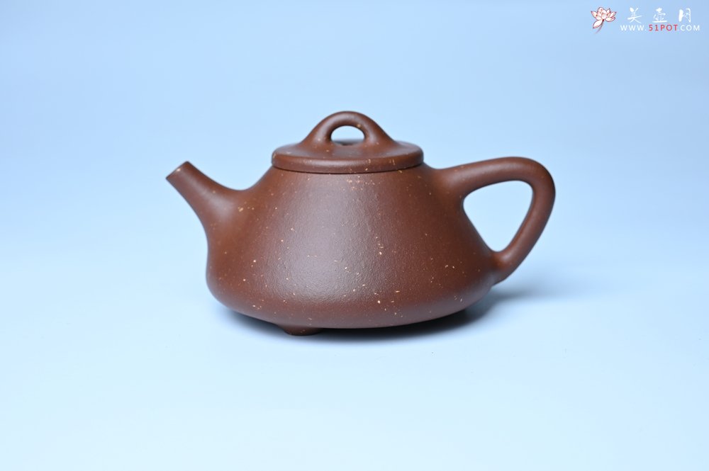 紫砂壶图片：美壶特惠 精致特好紫玉金砂子冶石瓢 做工和泥料不输千元作品 - 宜兴紫砂壶网