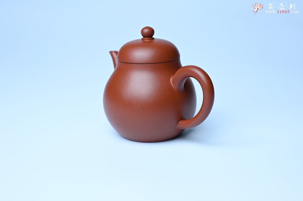 紫砂壶图片：美壶特惠 油润大红袍朱泥 手中无梨式 何以言茗事 小品高梨形 - 宜兴紫砂壶网